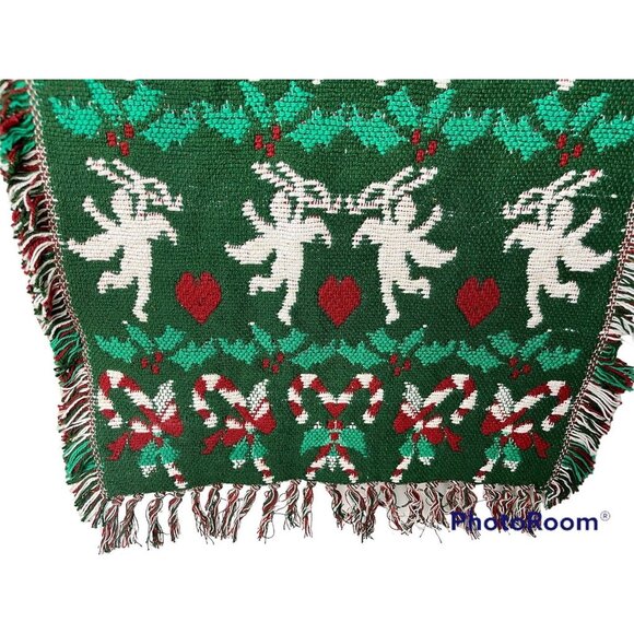 Hayim Company X-Mas Tapestry Throw 22" X 40" Christmas Carol Design Vintage - Picture 3 of 6